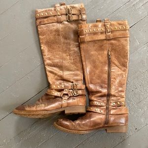 Born distressed knee-high boots